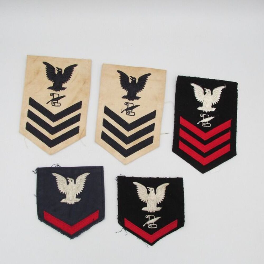 Vintage Navy Badge Patch Petty Officer Set of 5 Journalist WWII Airship